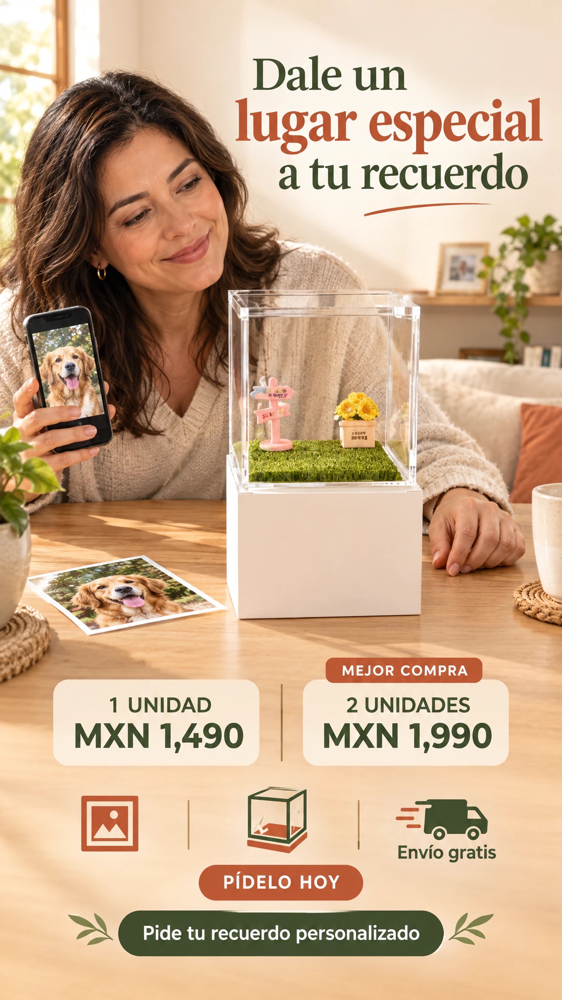 Caja holográfica 3D personalizada — Conserva una fotografía especial en un recuerdo decorativo que se siente único. · Oferta