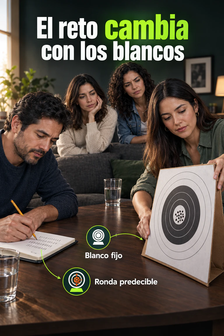 Juego de puntería Dark Shot con blancos flotantes y abatibles — Convierte la sala en un reto por puntos y turnos · Demostración y uso