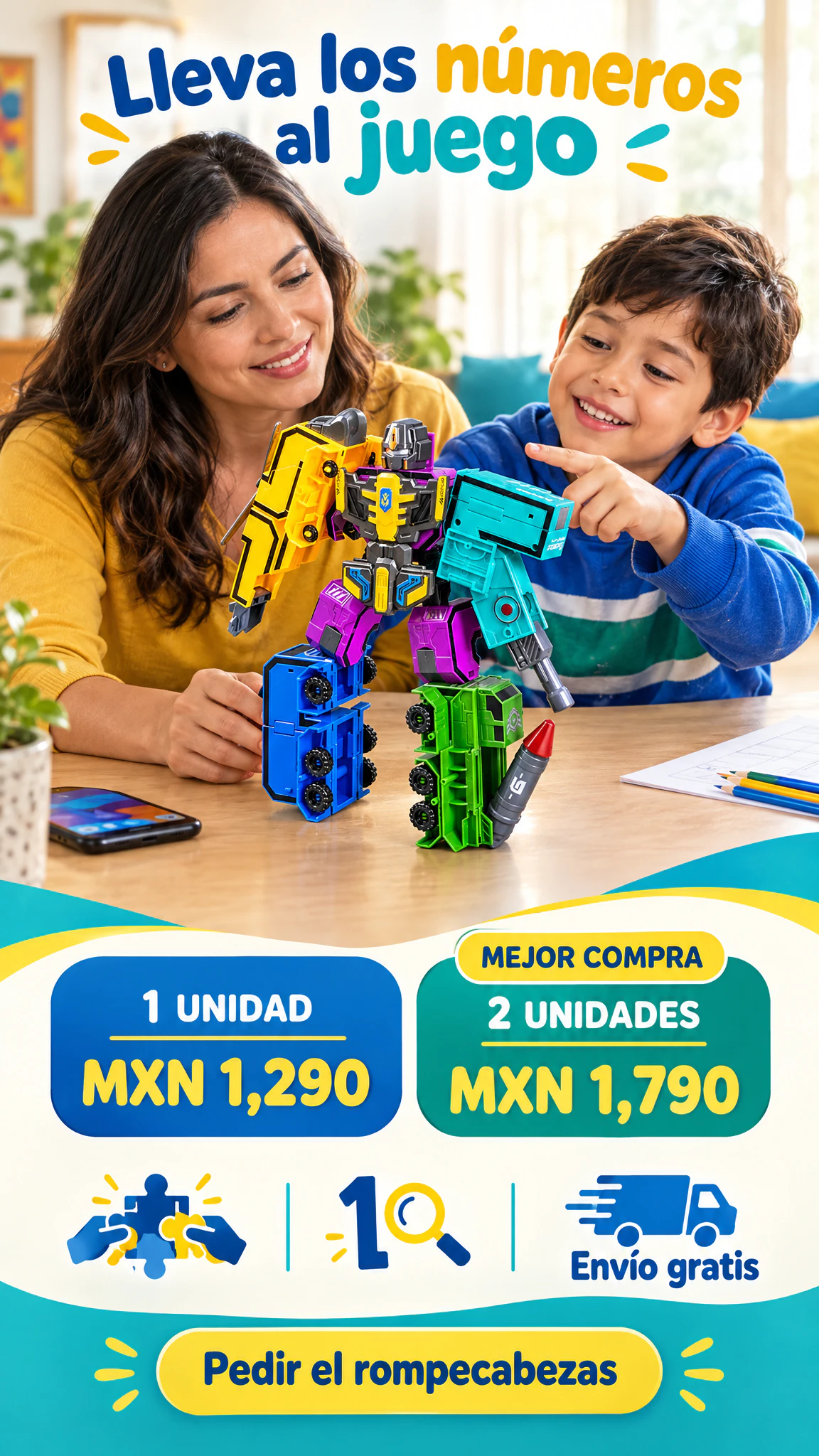 Rompecabezas de Números Transformables — Acerca los números a través del juego y la construcción · Oferta