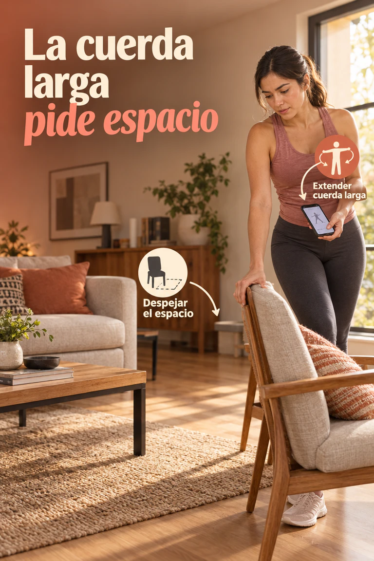 Cuerda de saltar de doble uso, con cuerda o sin cuerda — Prepara tu próxima rutina con dos modalidades de salto. · Demostración y uso