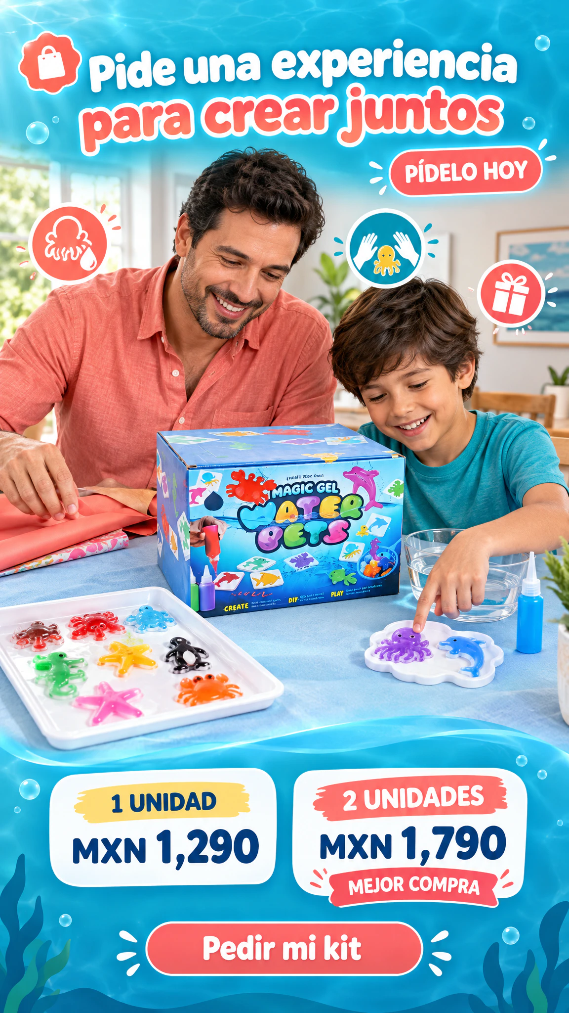 Kit de figuras de gel con olla de luz y sonido — Cambia tiempo de celular por una actividad de creación, atención y descubrimiento · Oferta