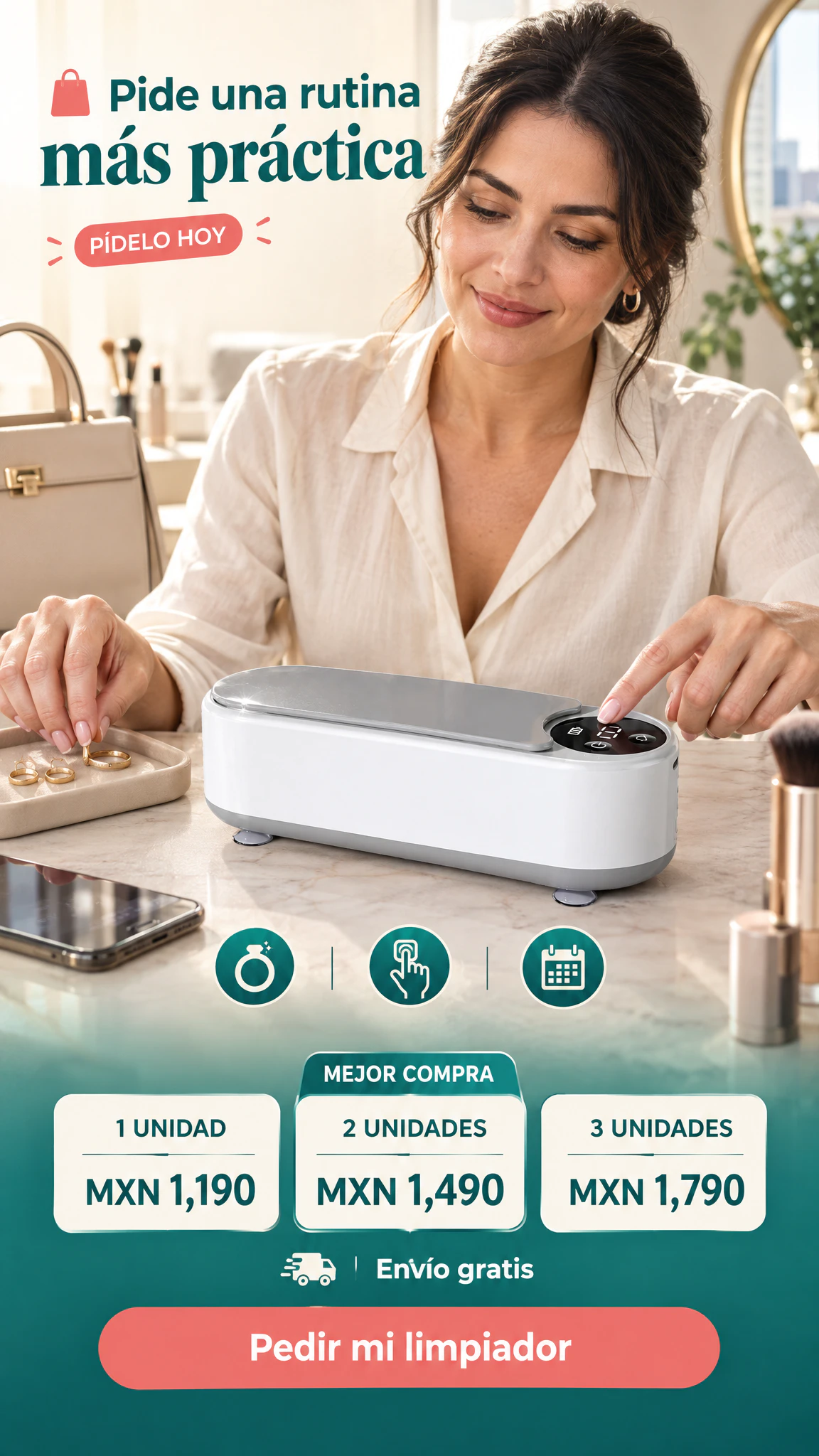 Limpiador de Joyas K24 con control digital — Facilita la limpieza periódica de tus accesorios en casa · Oferta