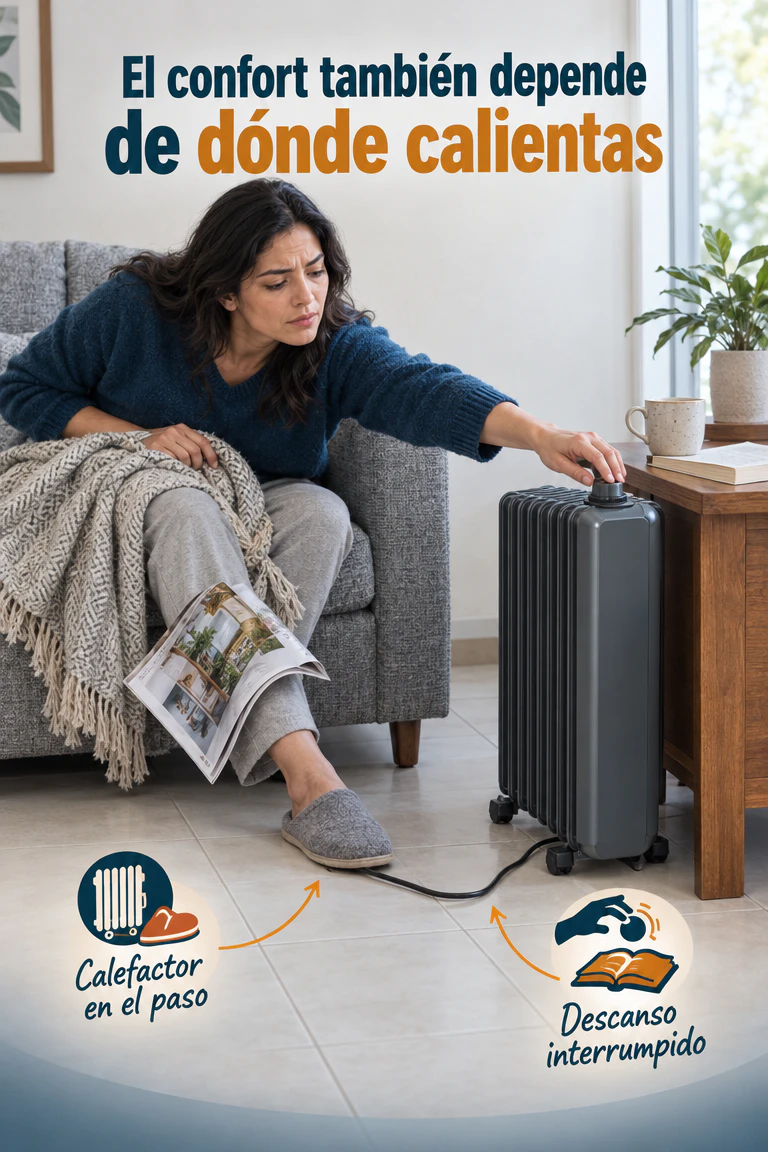 Calefactor mural compacto con control remoto — Lleva aire caliente dirigido a tu rincón favorito · Demostración y uso