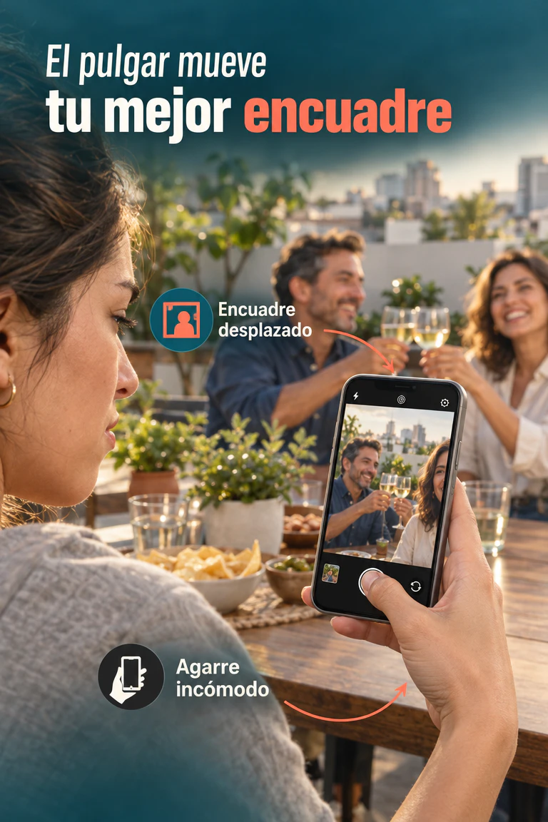 Empuñadura magnética para celular con disparador Bluetooth — Sujeta, encuadra y captura como con una cámara · Contexto del problema