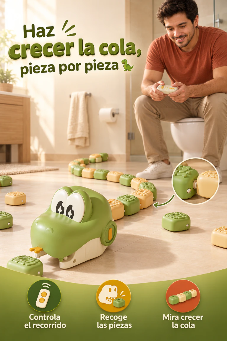 Dinosaurio RC de cola creciente — Convierte tu rato en el baño en una pequeña partida · Beneficios