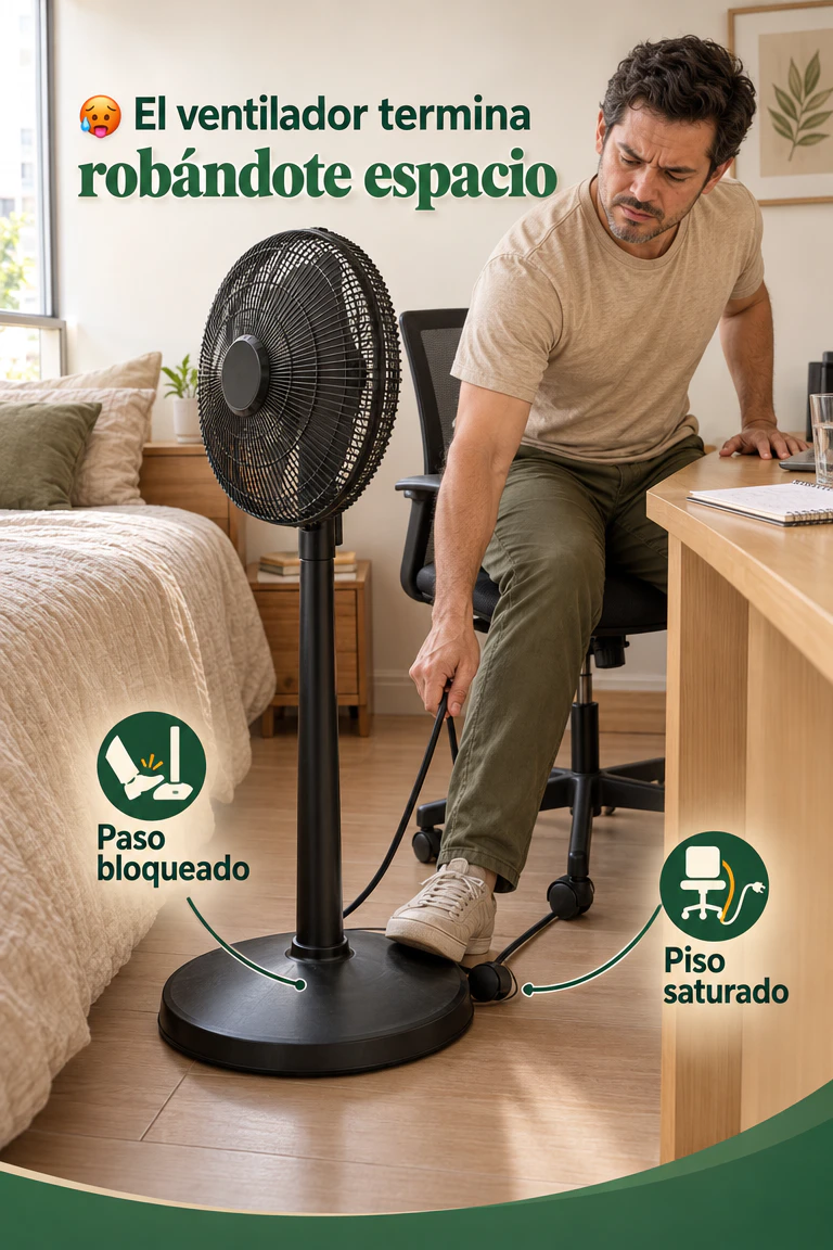 Ventilador-lámpara de techo con control remoto — Ilumina y mueve el aire sin ocupar tu piso · Contexto del problema