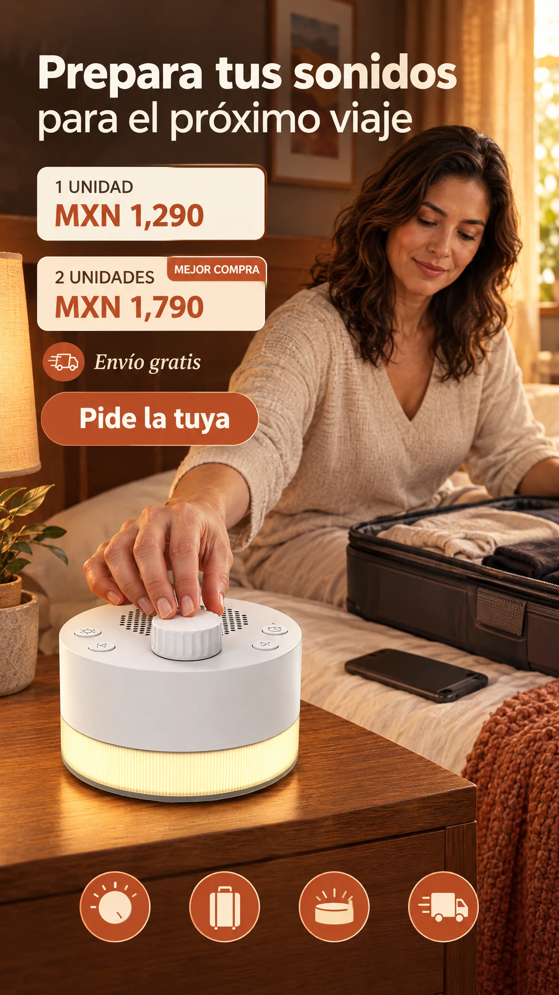 Máquina portátil de ruido blanco — Prepara tus sonidos favoritos antes de tu próximo viaje · Oferta