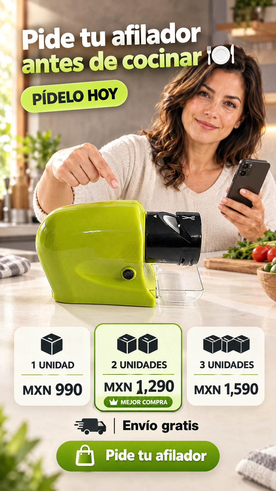 Afilador multifunción tipo batería — Haz más práctico el mantenimiento del filo en casa · Oferta