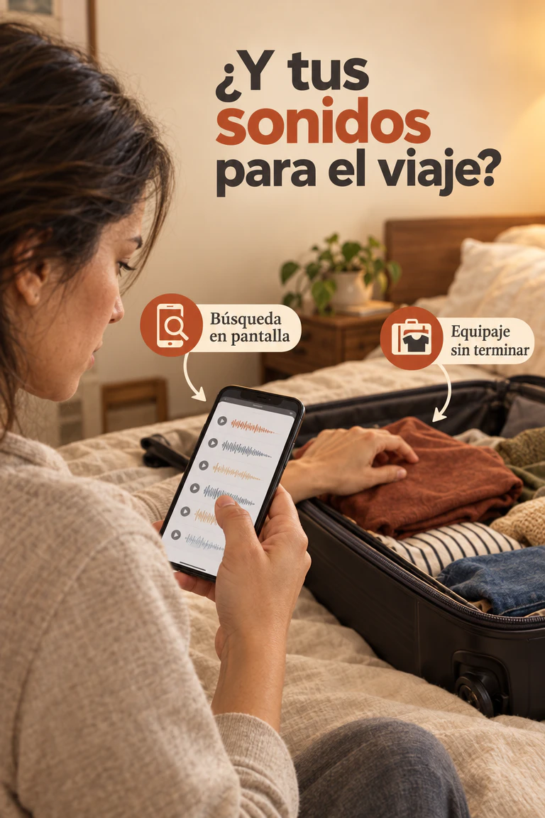 Máquina portátil de ruido blanco — Prepara tus sonidos favoritos antes de tu próximo viaje · Contexto del problema