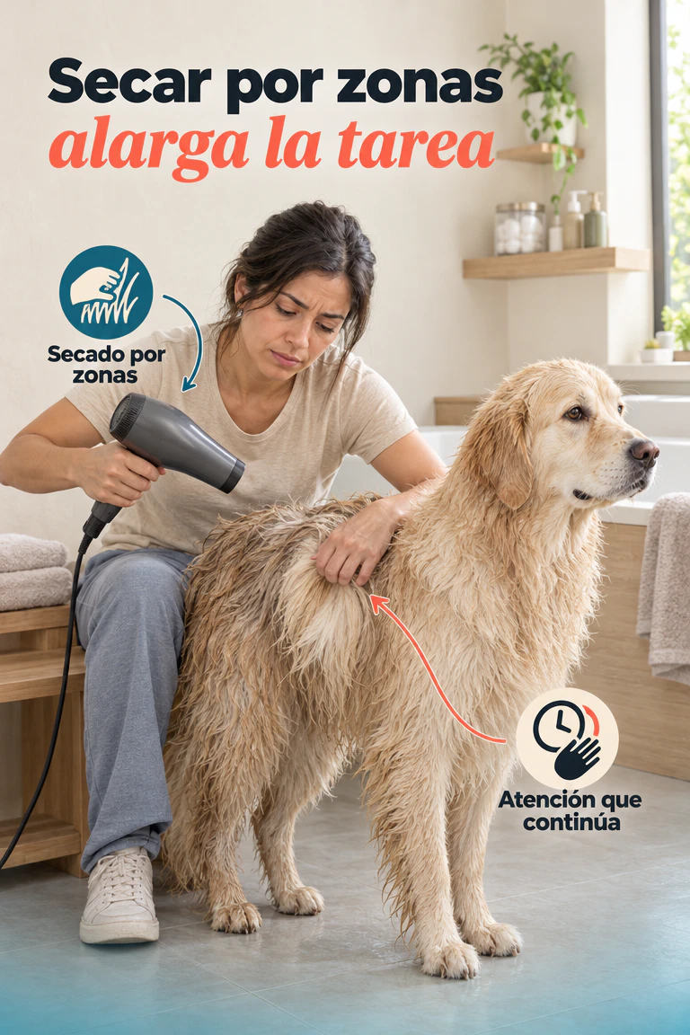Bolsa plegable de secado para perros — Organiza el secado y guárdala fácilmente después del baño · Demostración y uso