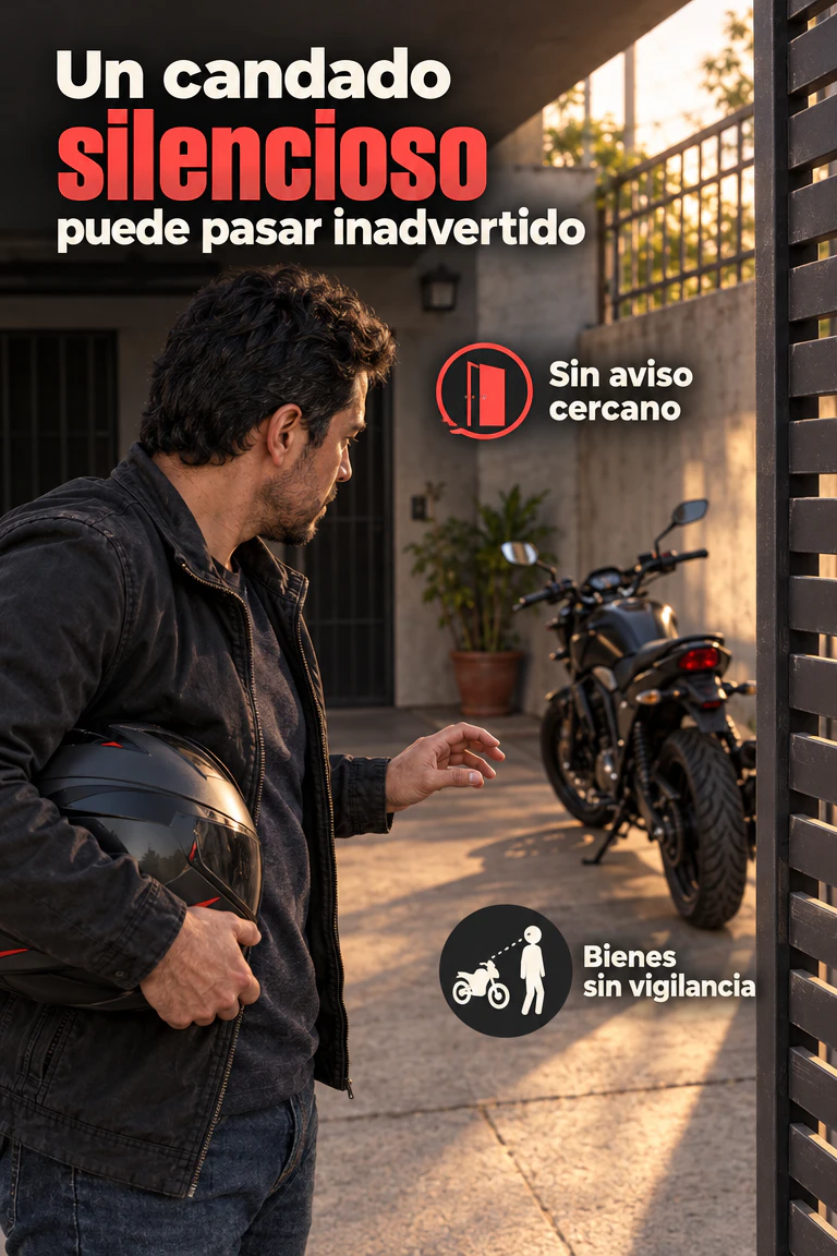 Candado con alarma y arco largo — Añade una alerta sonora al cierre de tus pertenencias · Contexto del problema