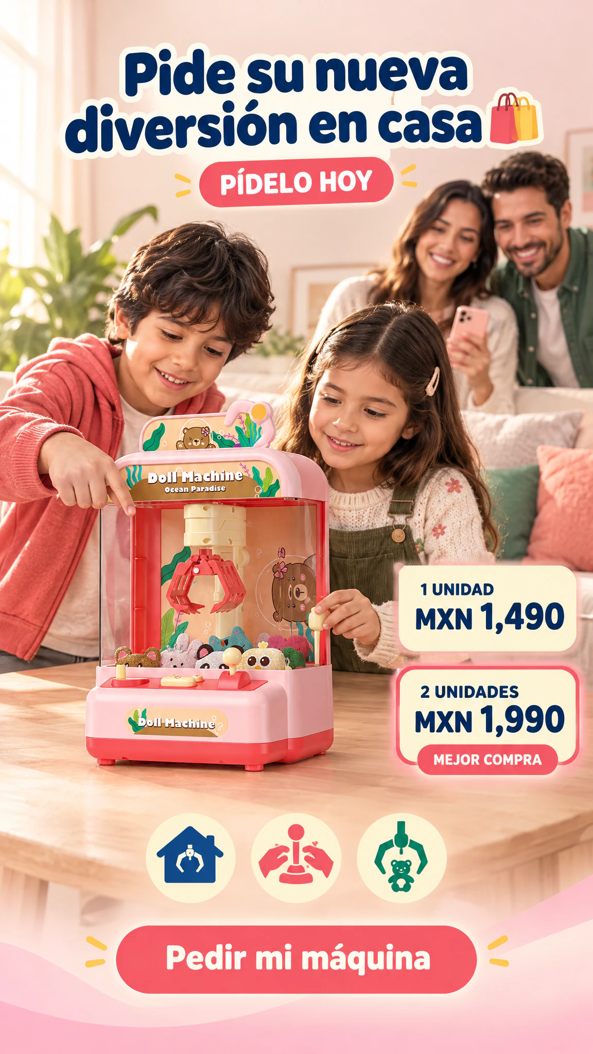 Mini máquina de premios para niños — La emoción de las maquinitas de garra, ahora en casa · Oferta